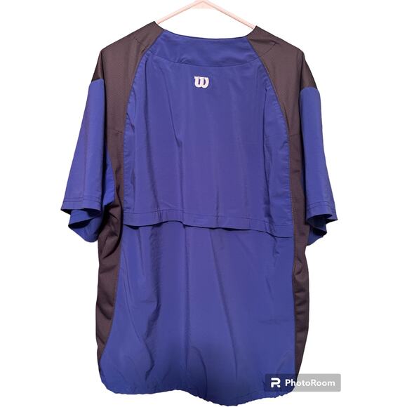 Wilson Men's Baseball Pullover Blue/Gray Size Large  1/4 Zip - Picture 2 of 4